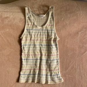 Y2K PASTEL CREAM STRIPED TANK
